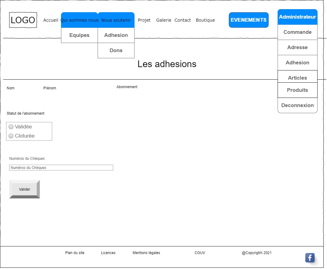 maquette site too cooleur-Page Dashboard administrateur_adhesion_validation
